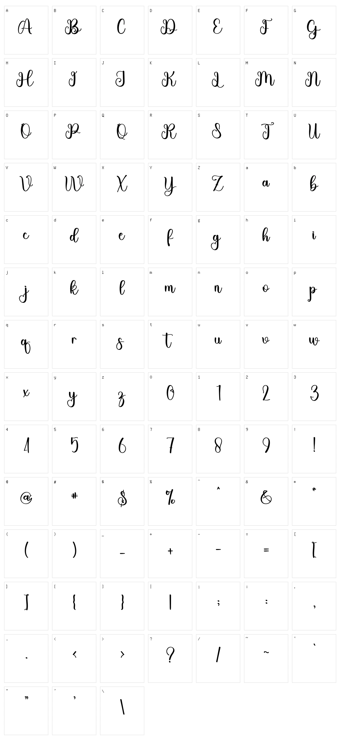 Peanut Character Set