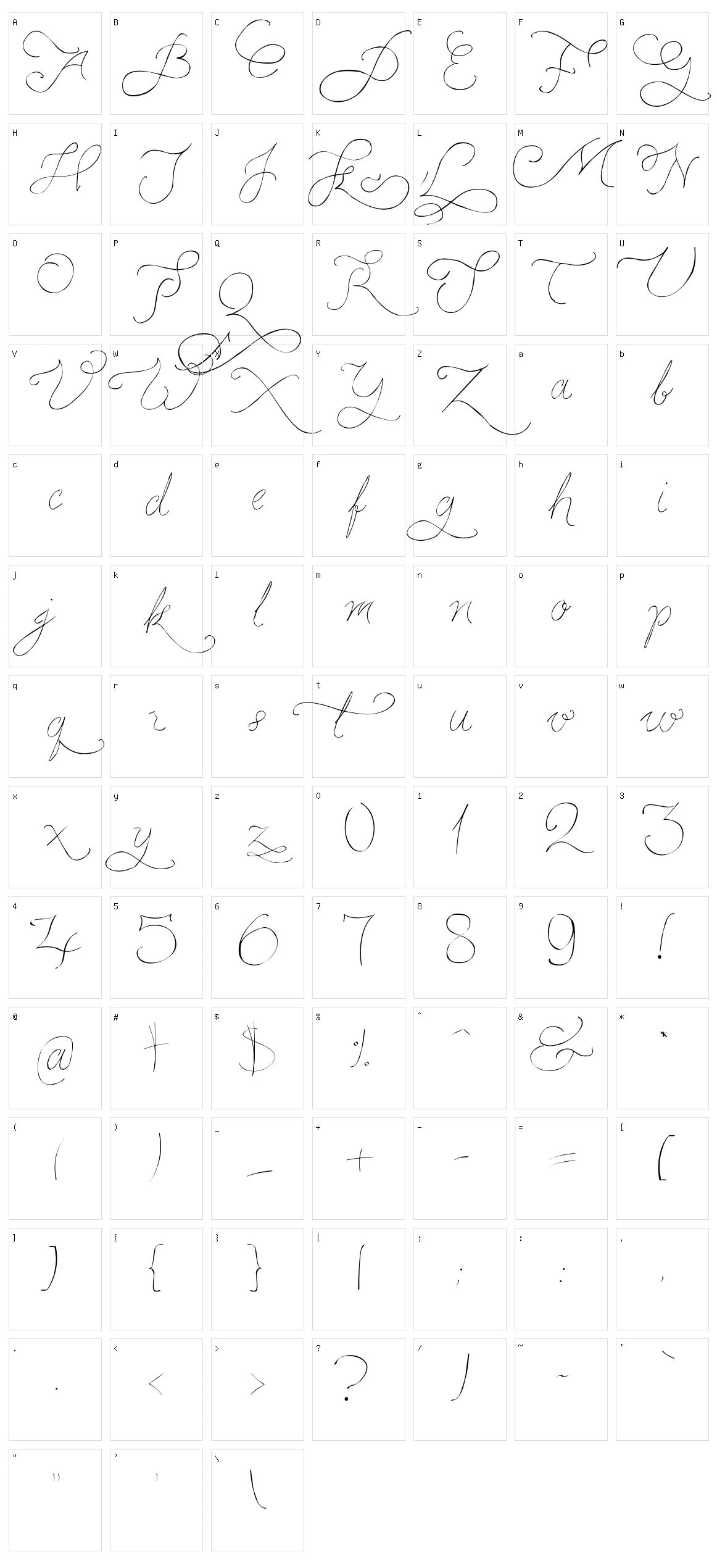 Persifal Character Set