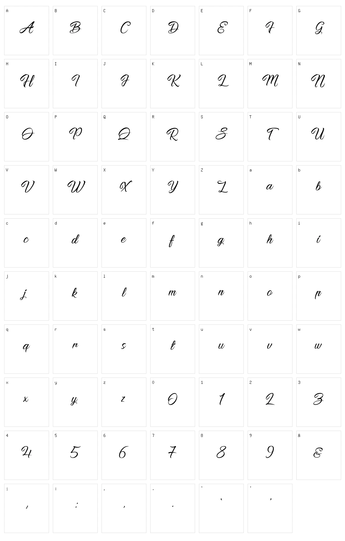 Pictorial Signature Character Set