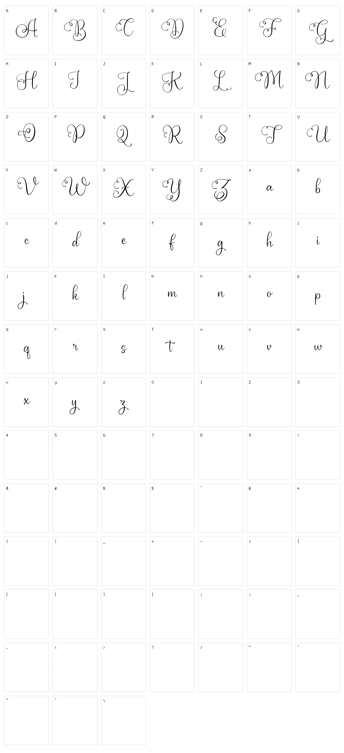 Plamiya Character Set