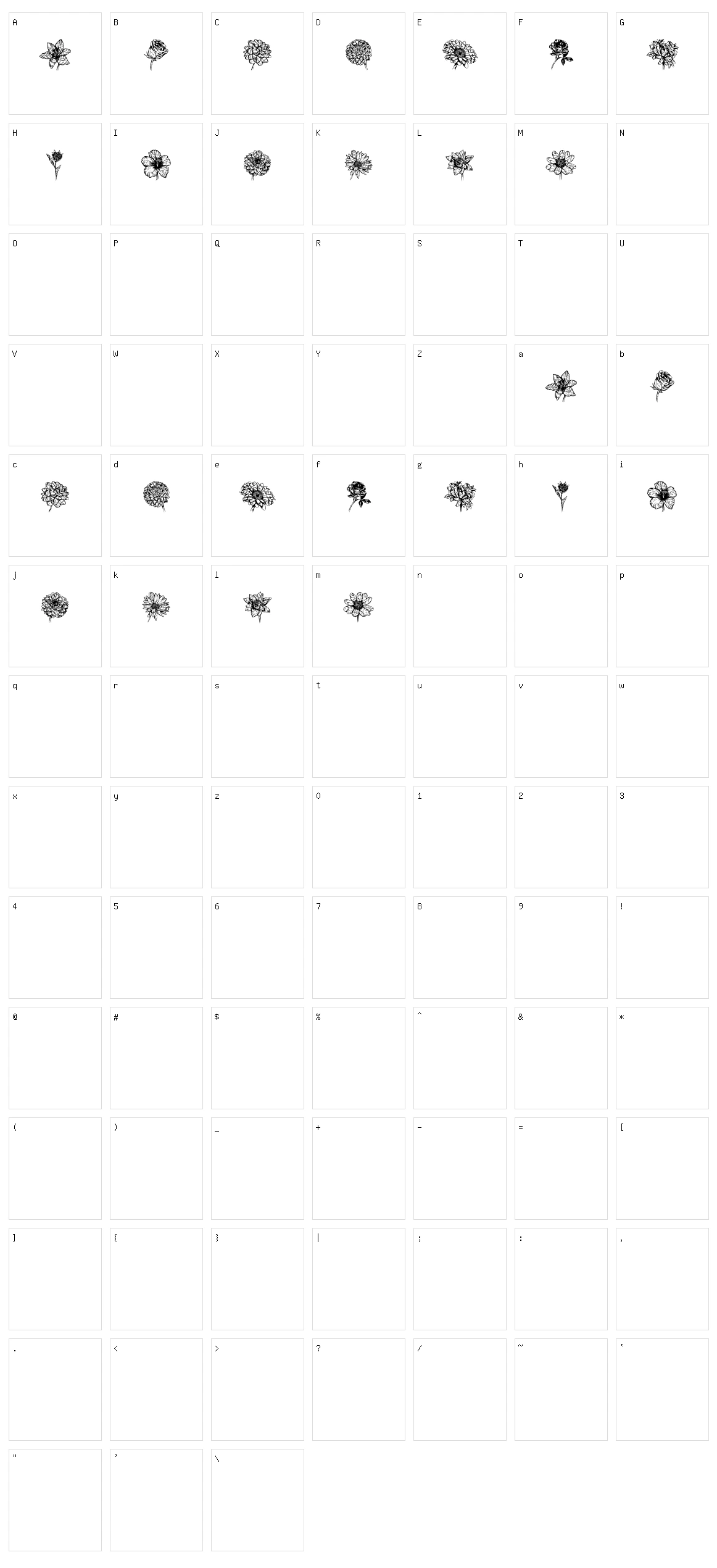 Blumen Character Set
