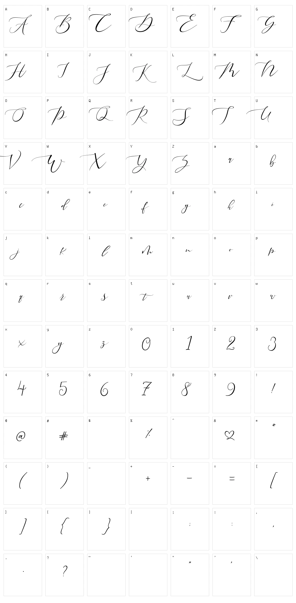 Pretty Women Script Character Set