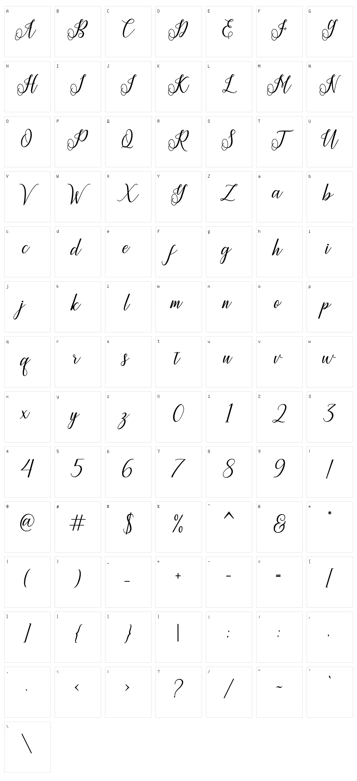 Princella Character Set