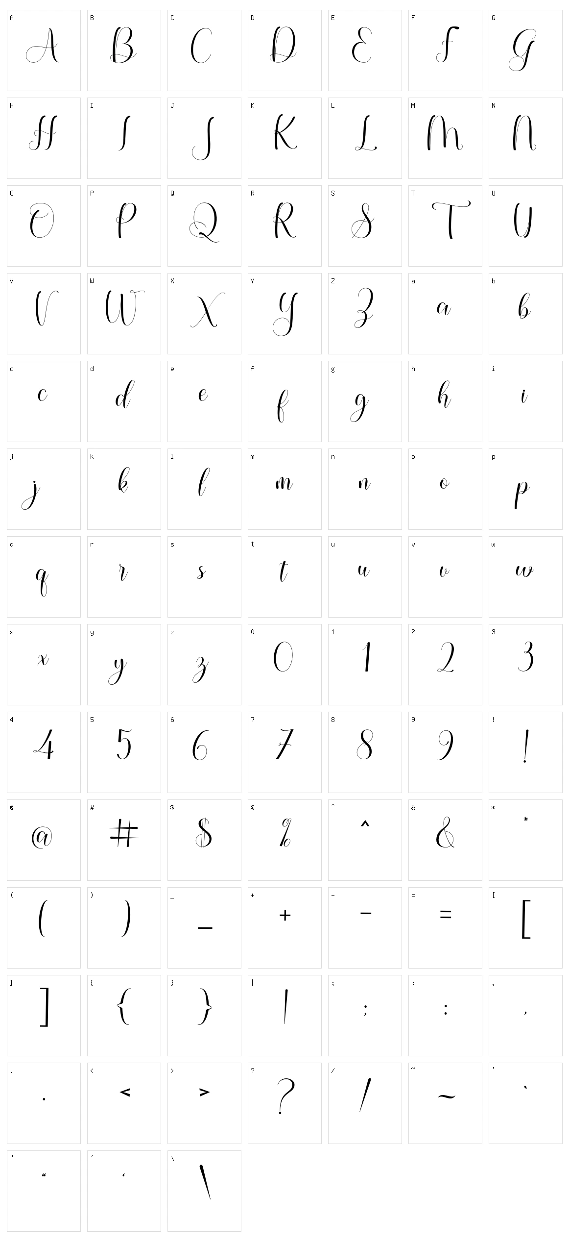 Qelly Violentia Character Set