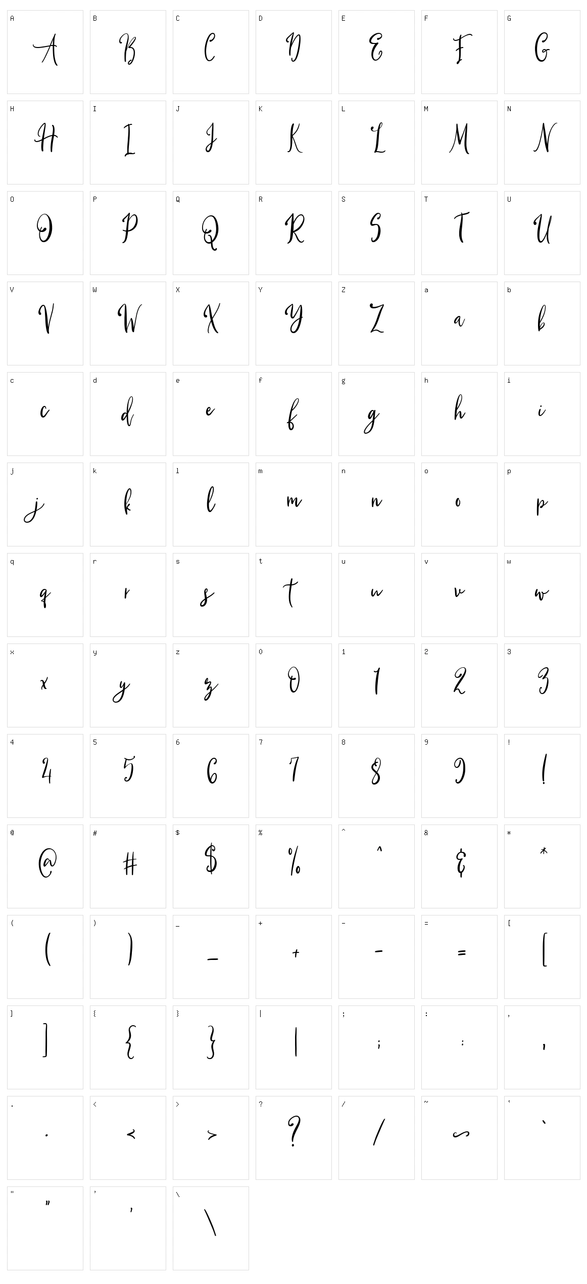 Qillyanst Character Set