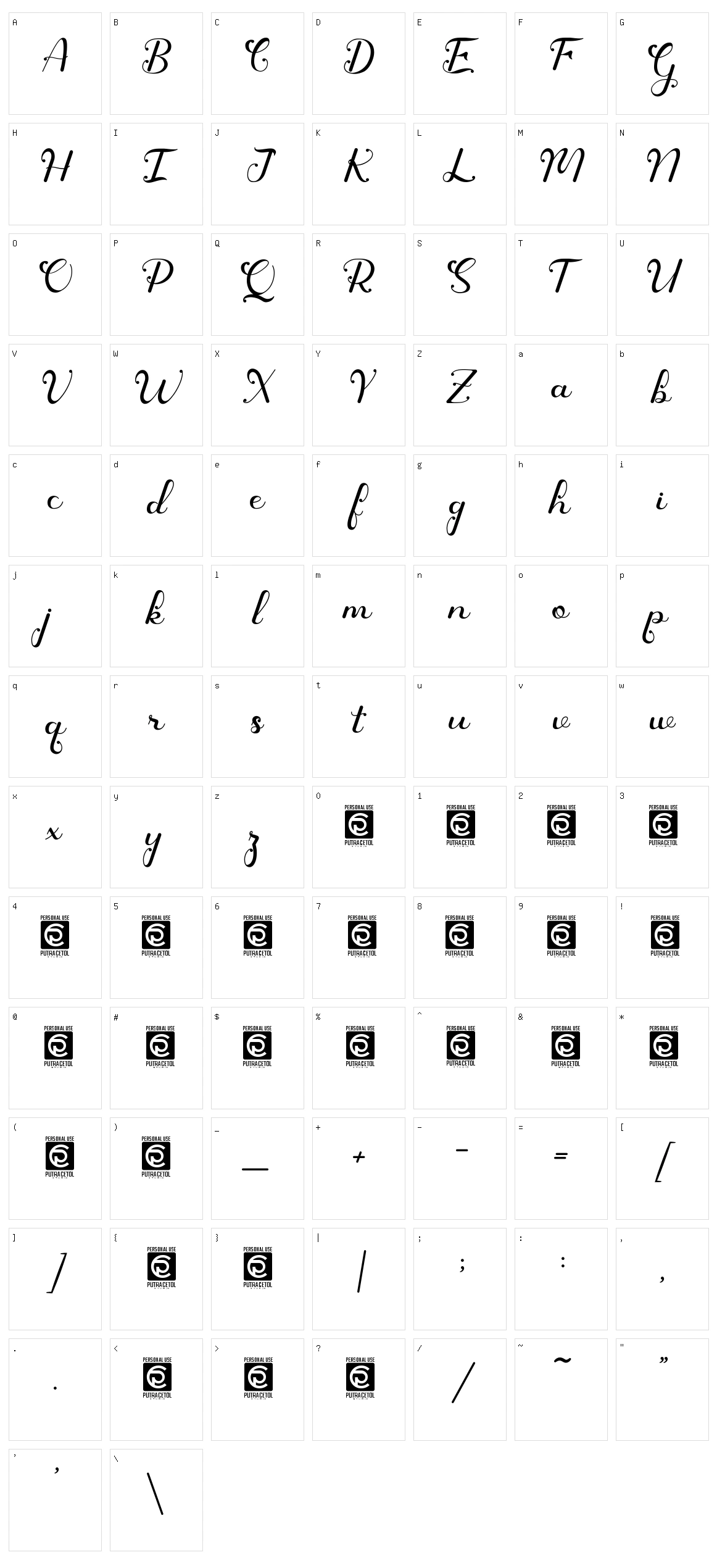 Qonitya Character Set