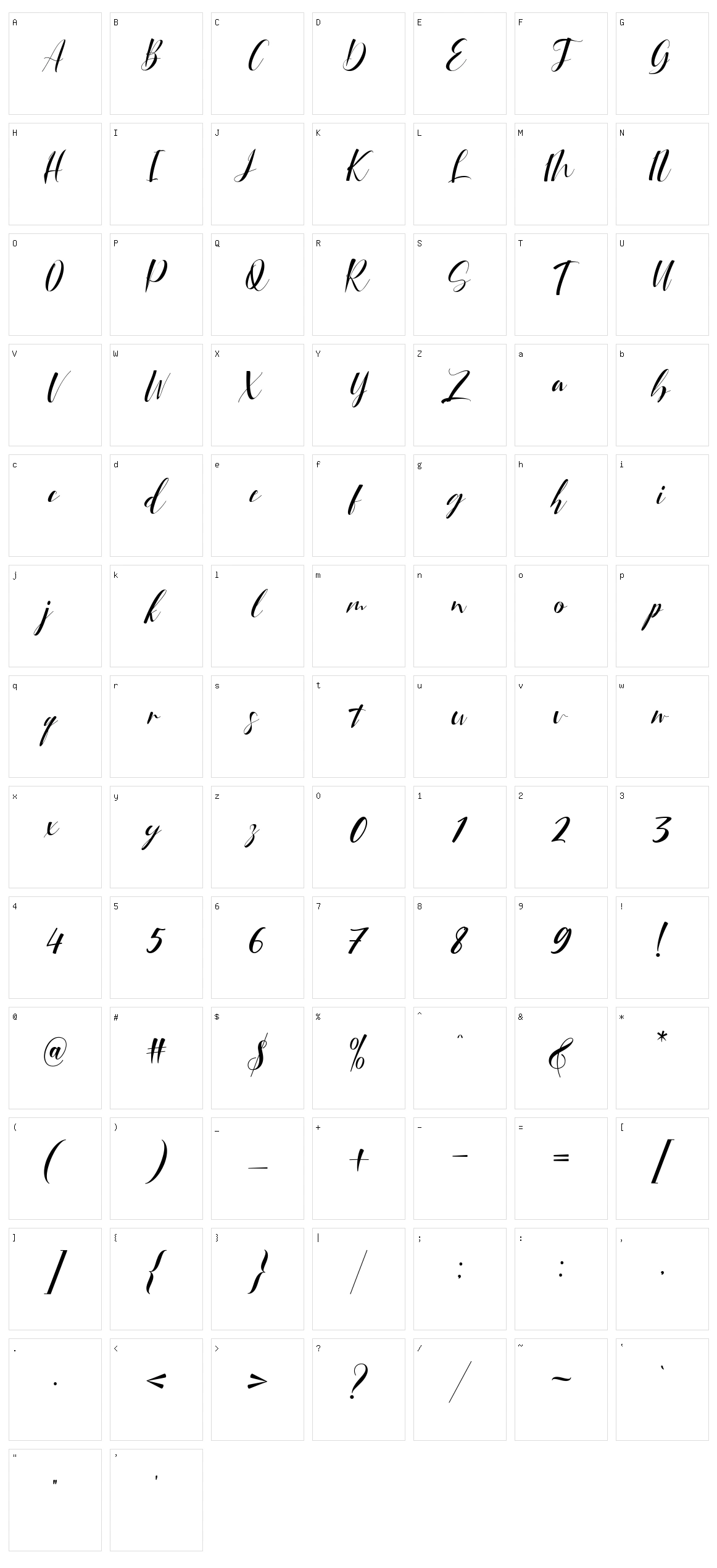 Qubely Character Set