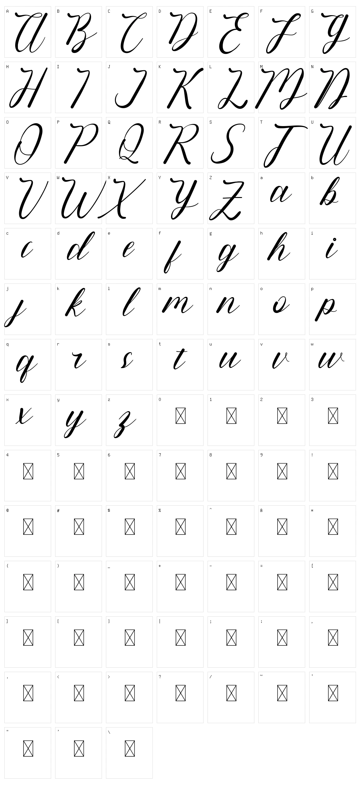 Quickstep Character Set
