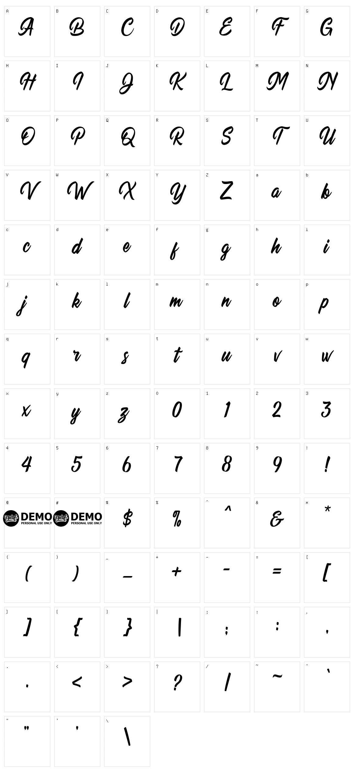 Quillain Character Set