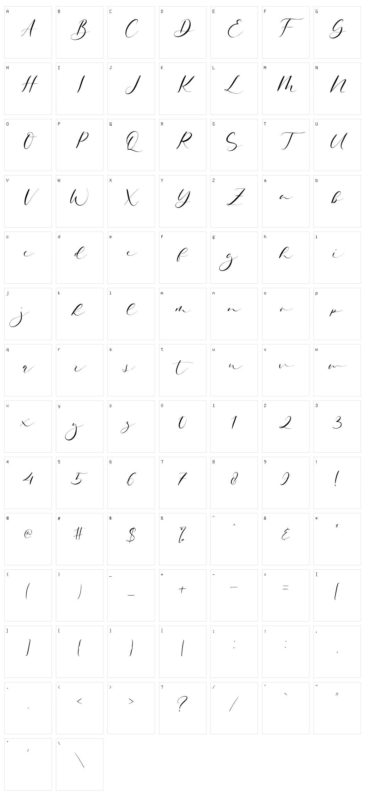 Quinolyne Character Set