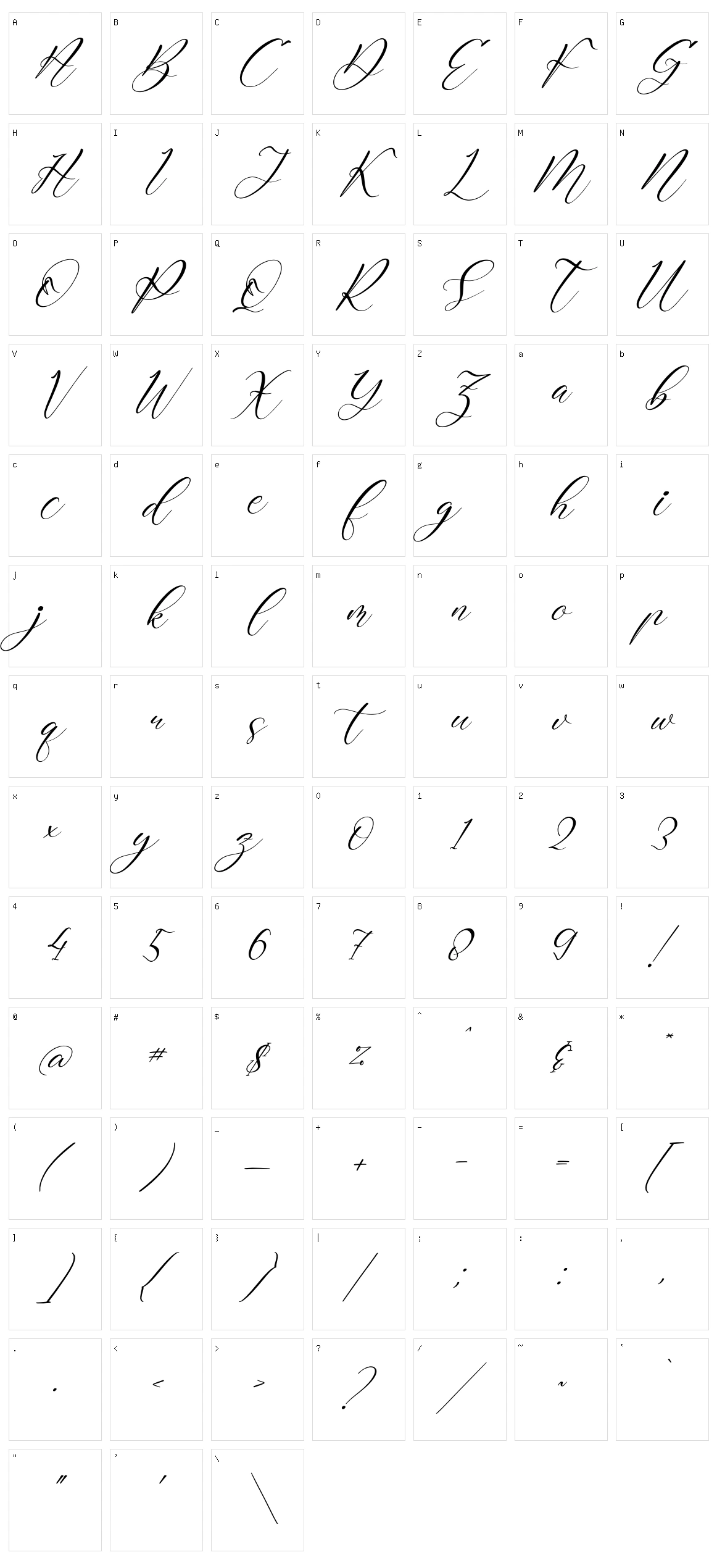 Rafaela Salitha Character Set