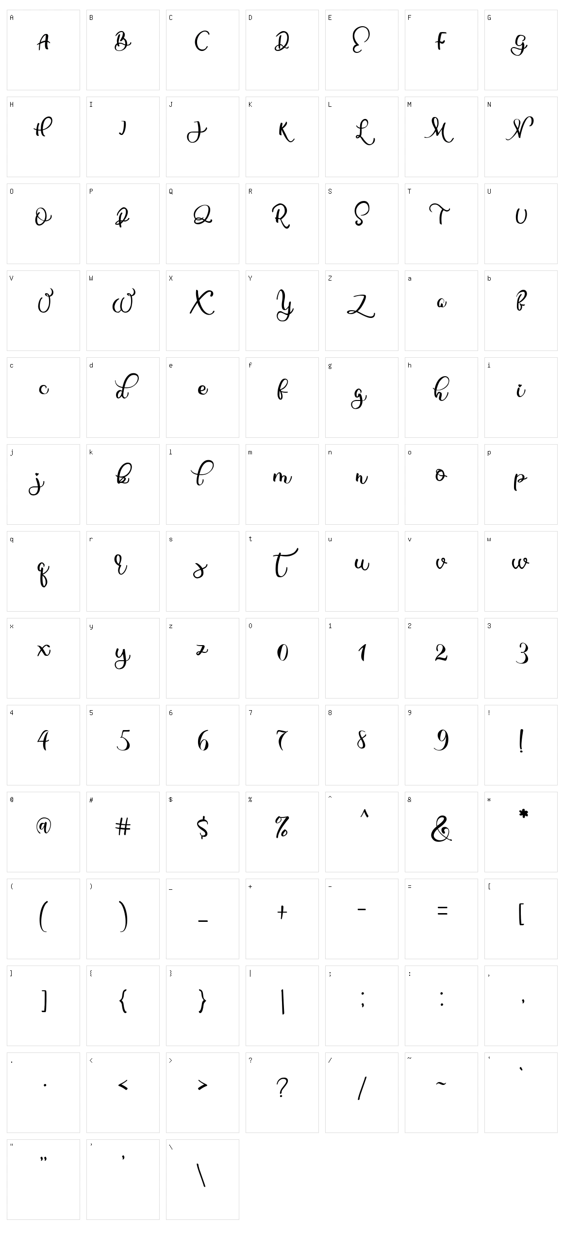 Raisty Character Set