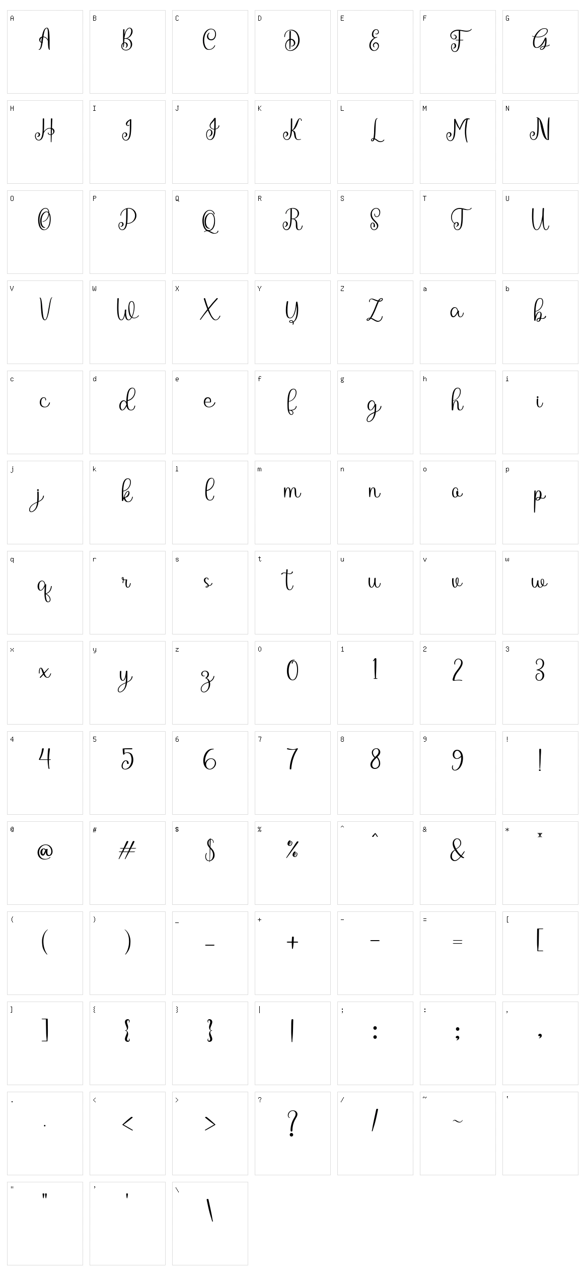 Rallyna Character Set