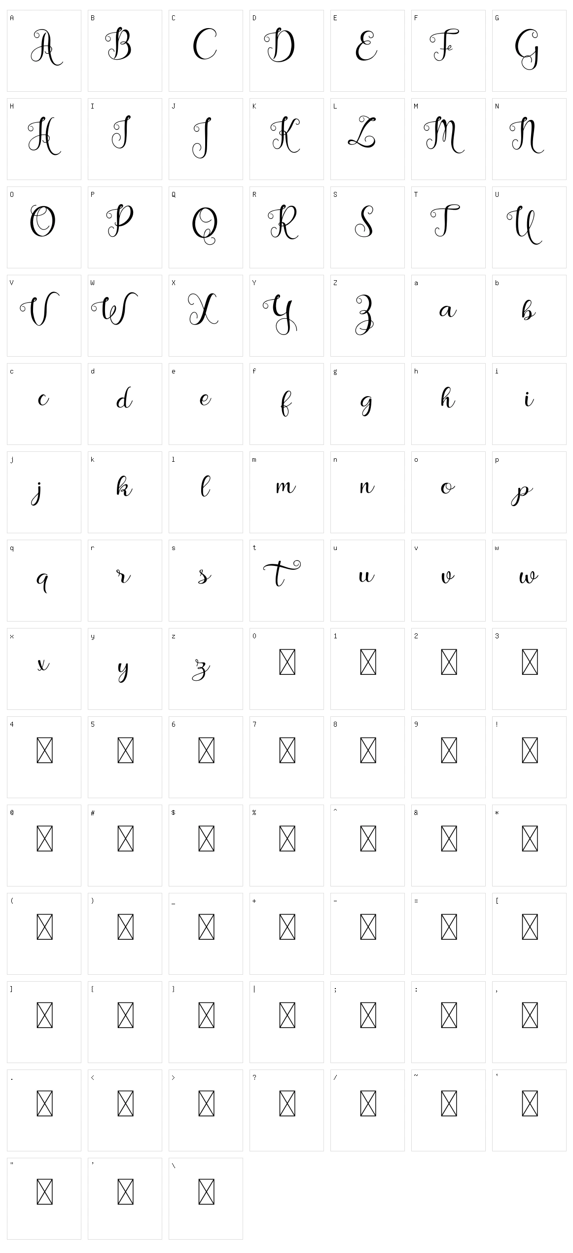 Rastler Character Set