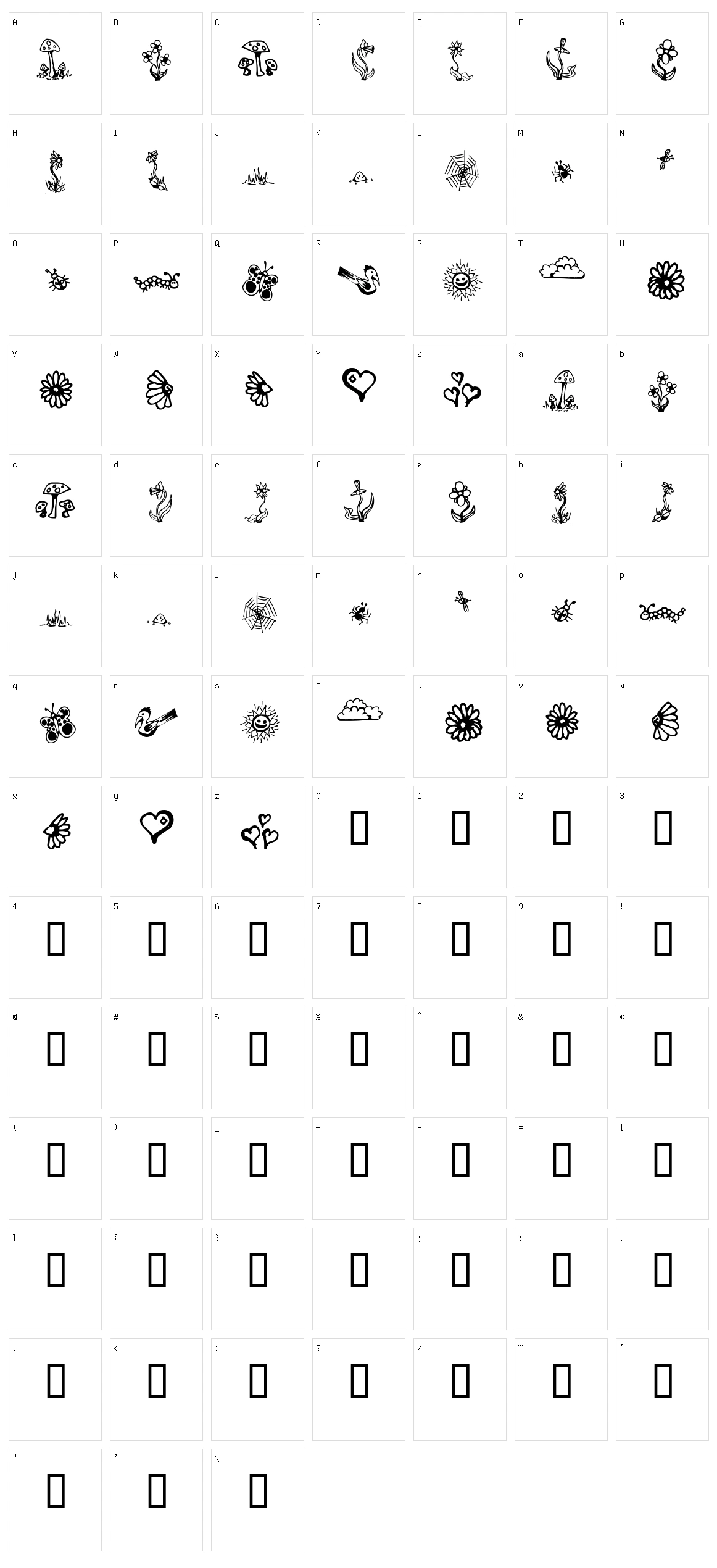 Garden Dingbats Character Set