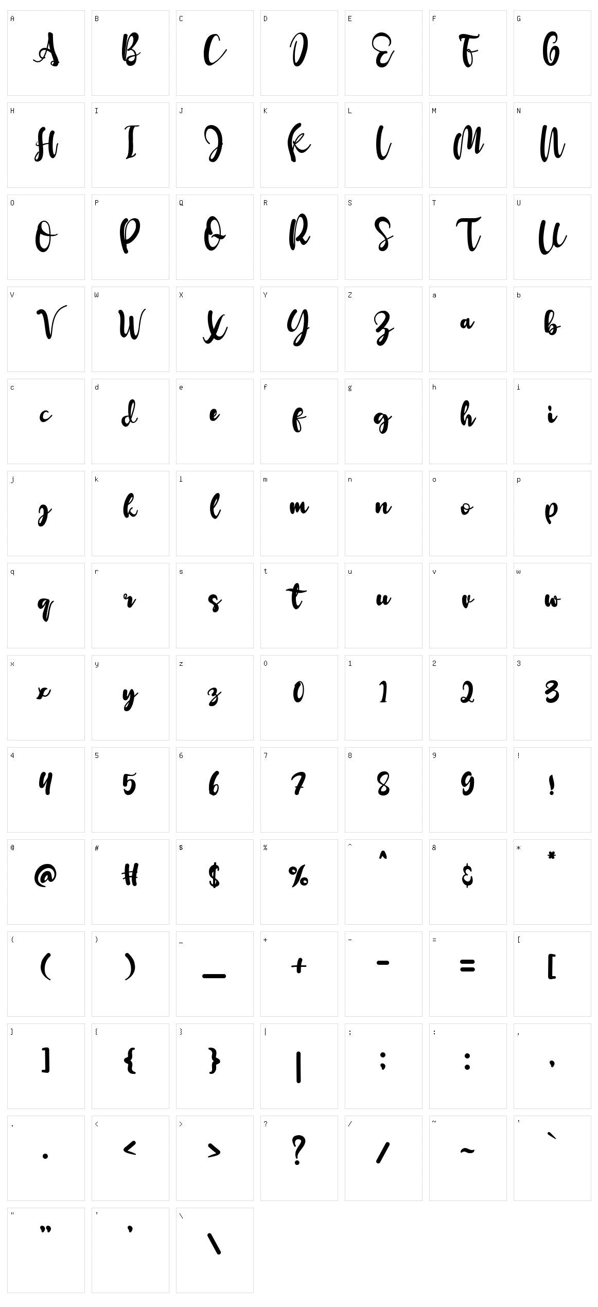 Redberry Character Set