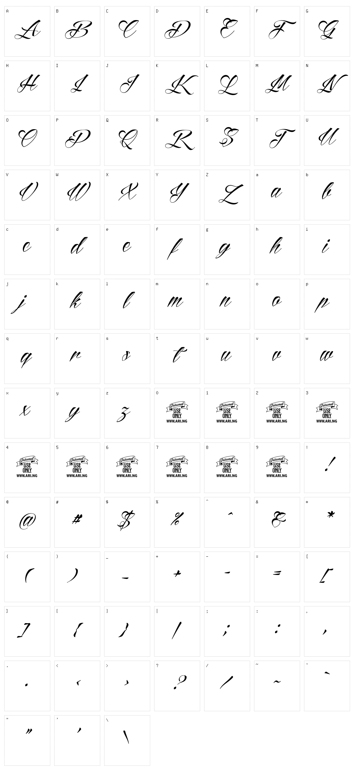 Reditum Character Set
