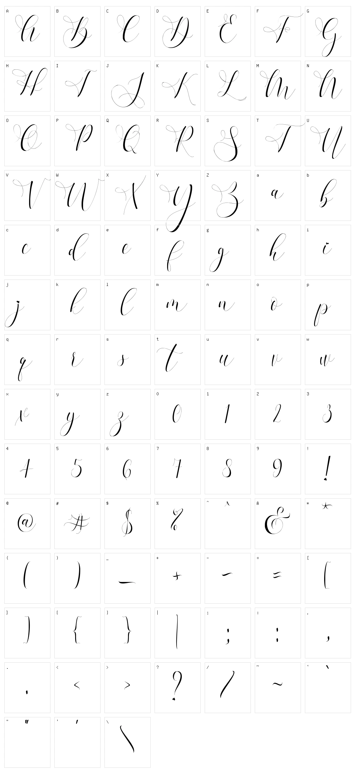 Refillia Character Set