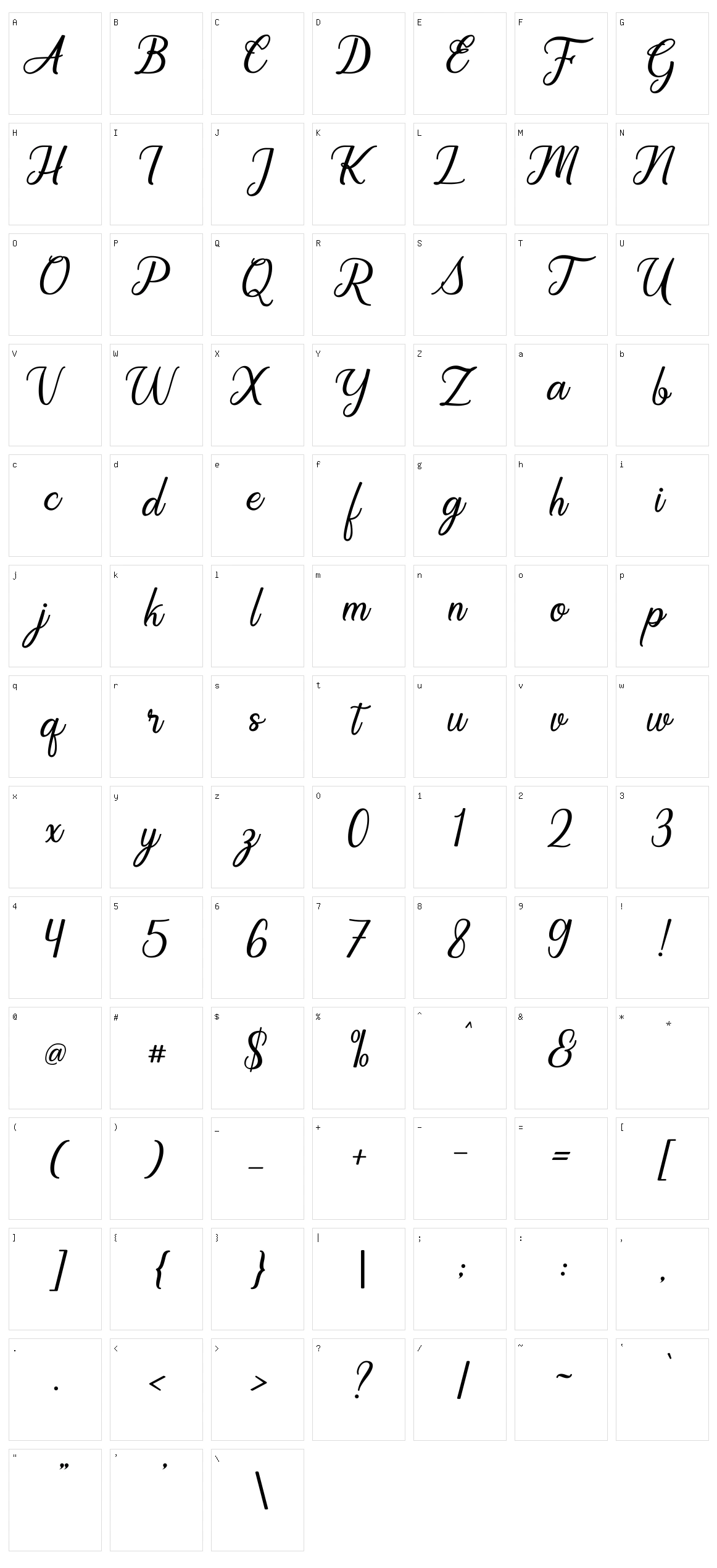 Regalhisa Character Set