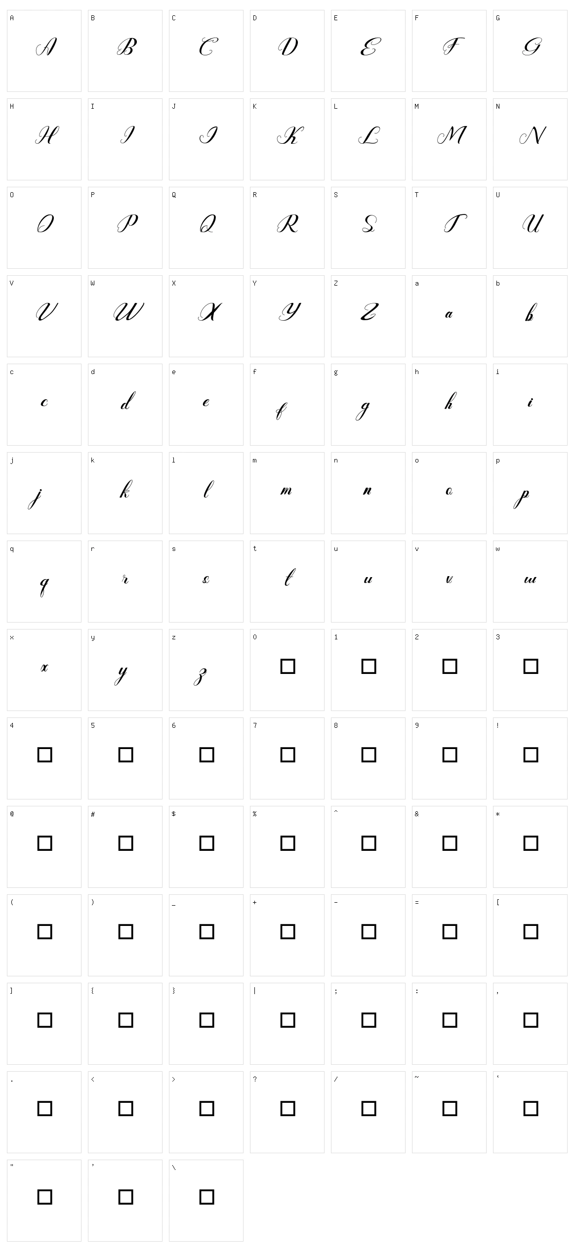 Rembullan Character Set
