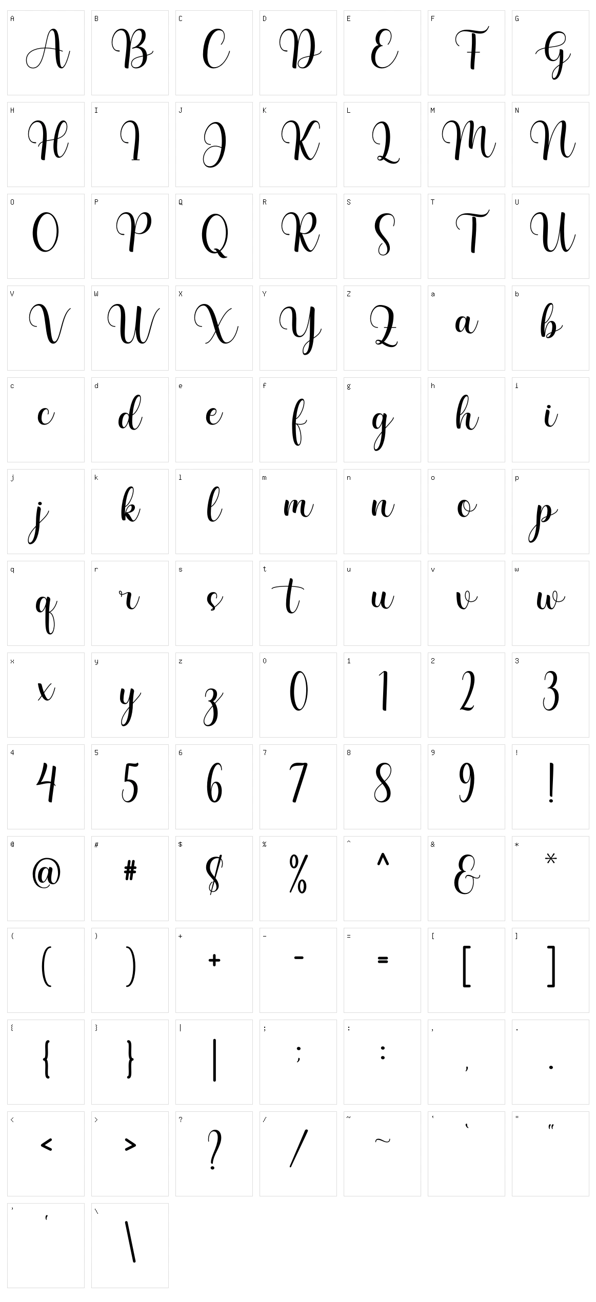 Remington Character Set
