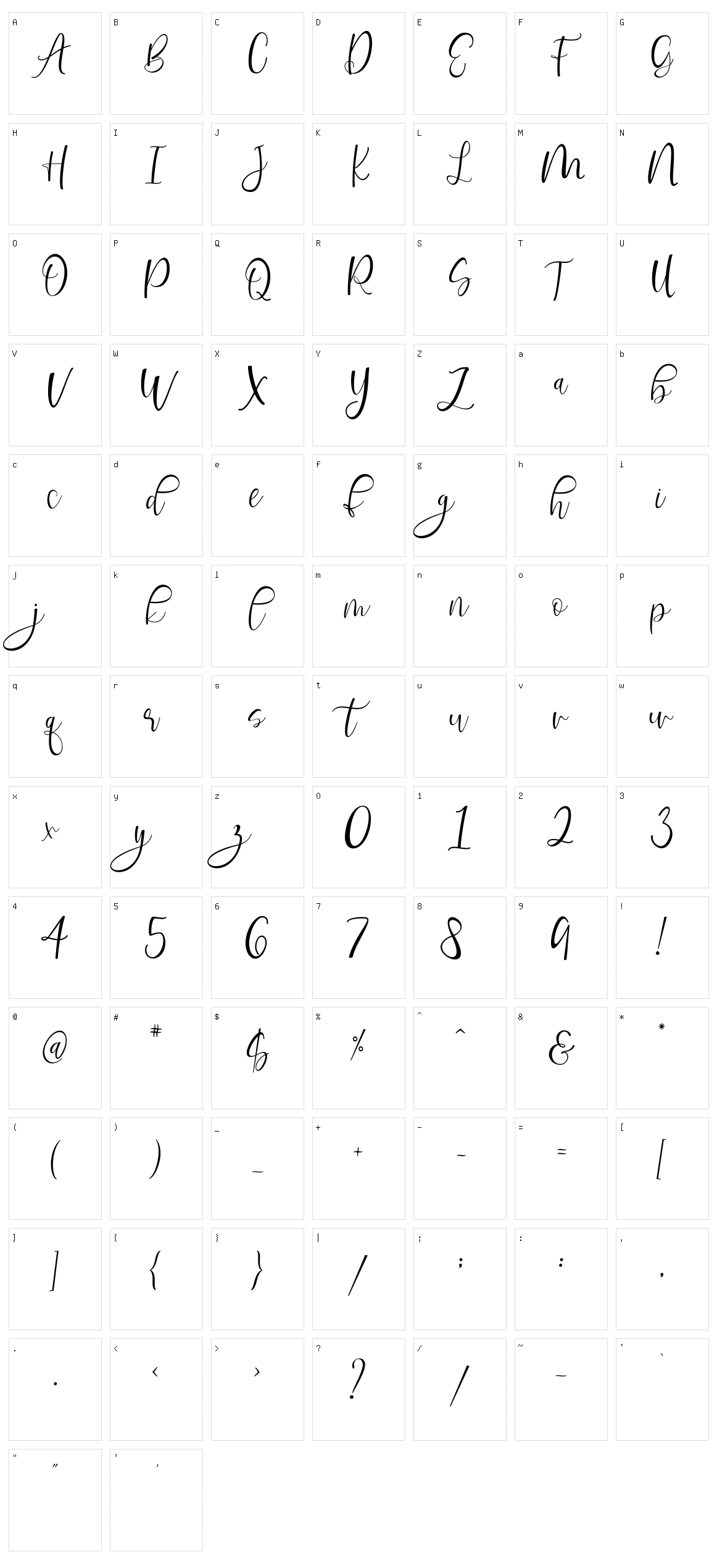 Revalisha Character Set