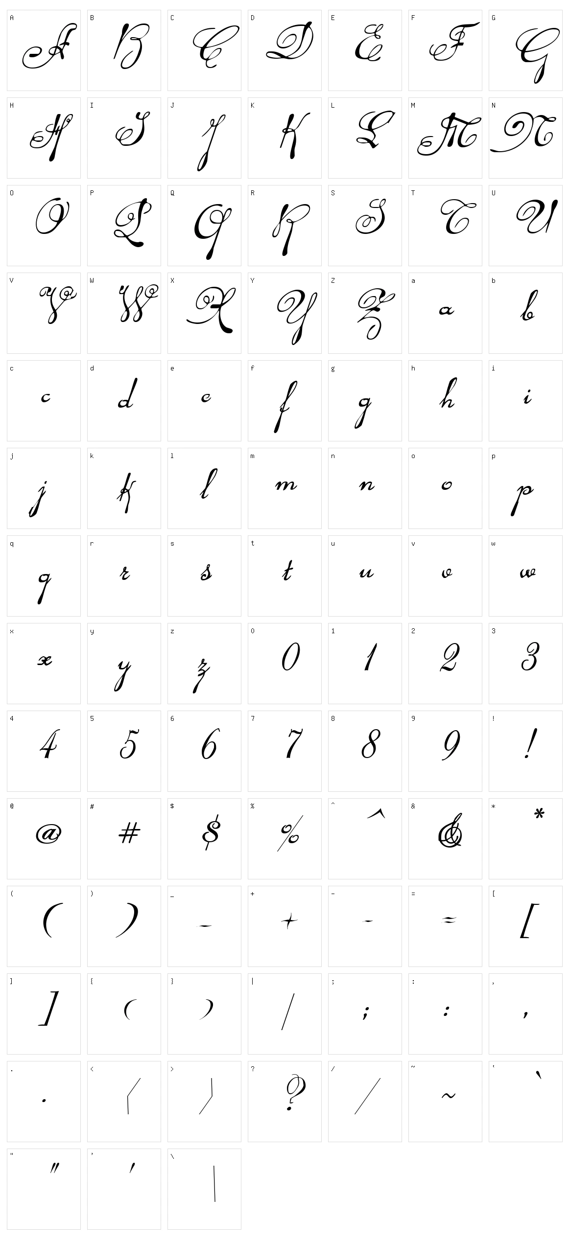 Rhalina Character Set