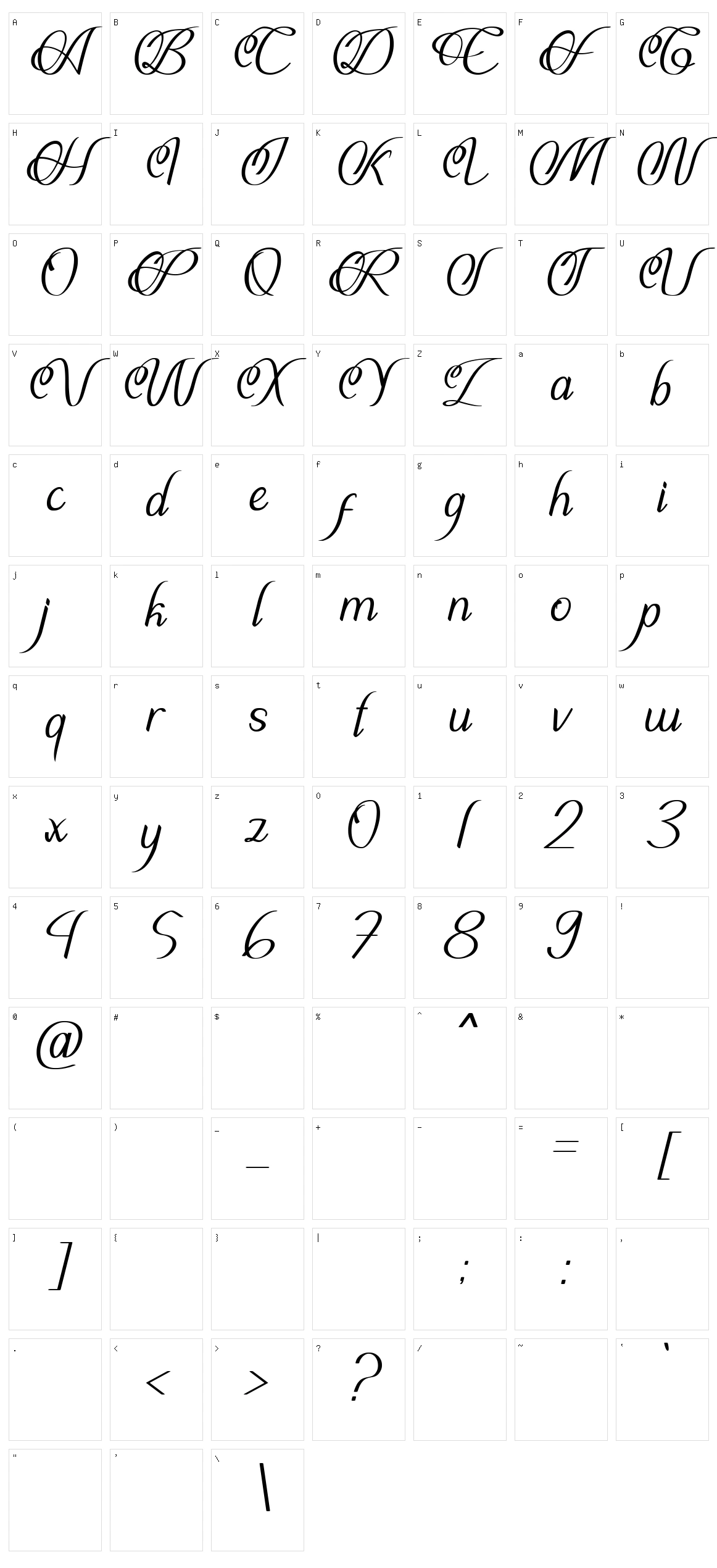 Rheinalita Character Set