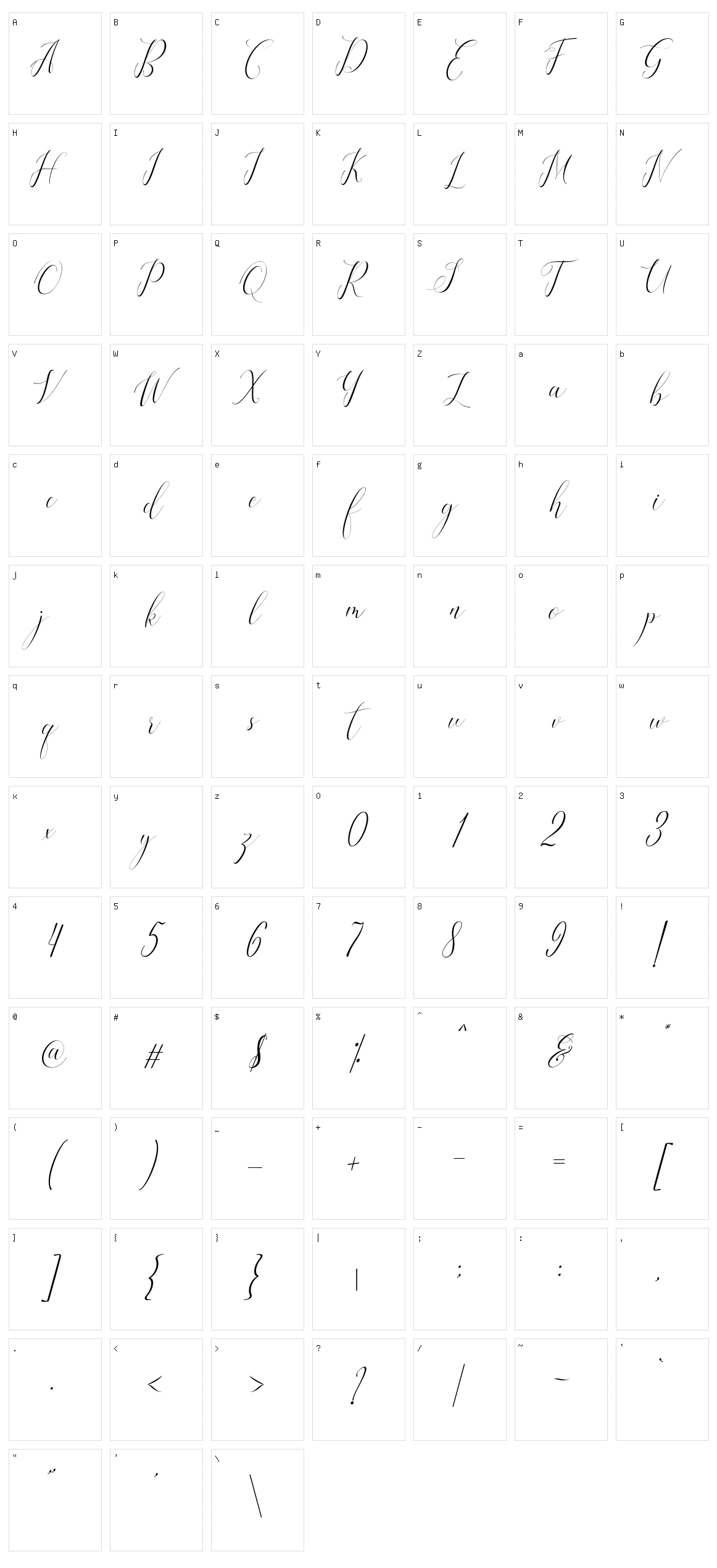 Ridiana Character Set