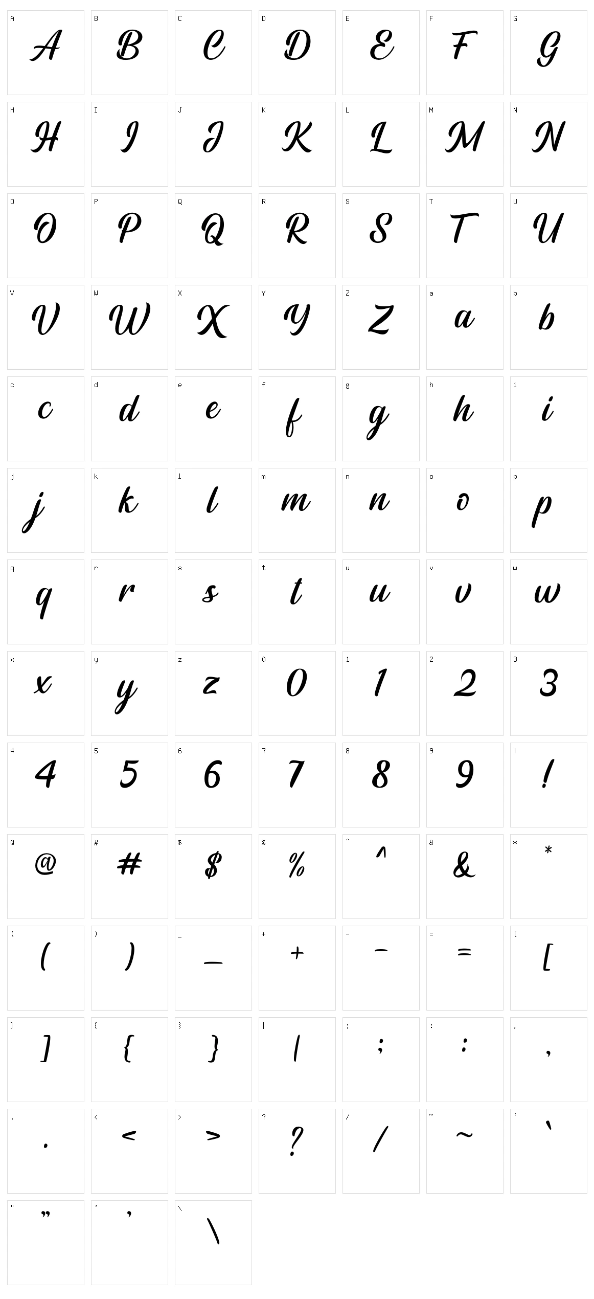 Rightland Character Set