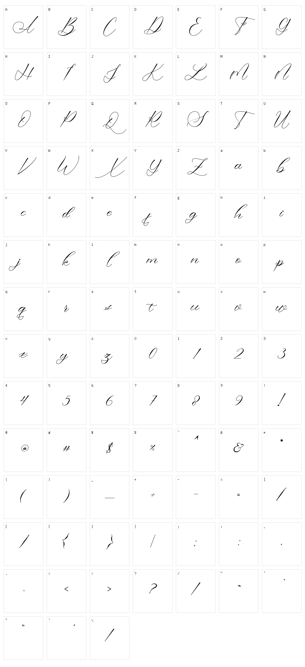 Ringlovely Character Set