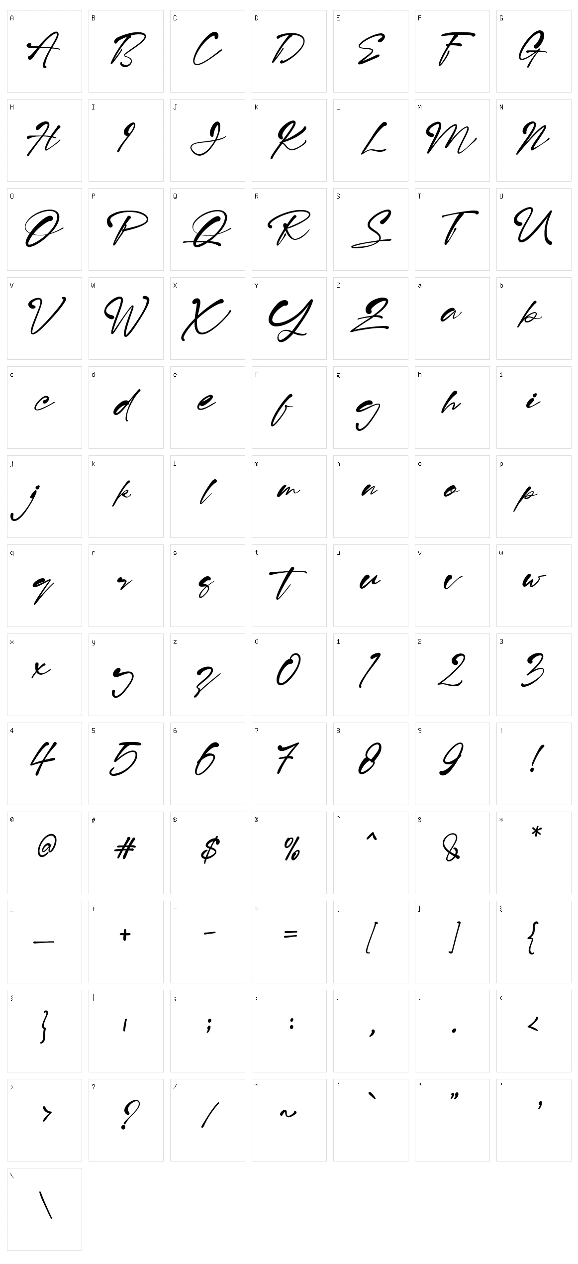 Risolla Calisto Character Set