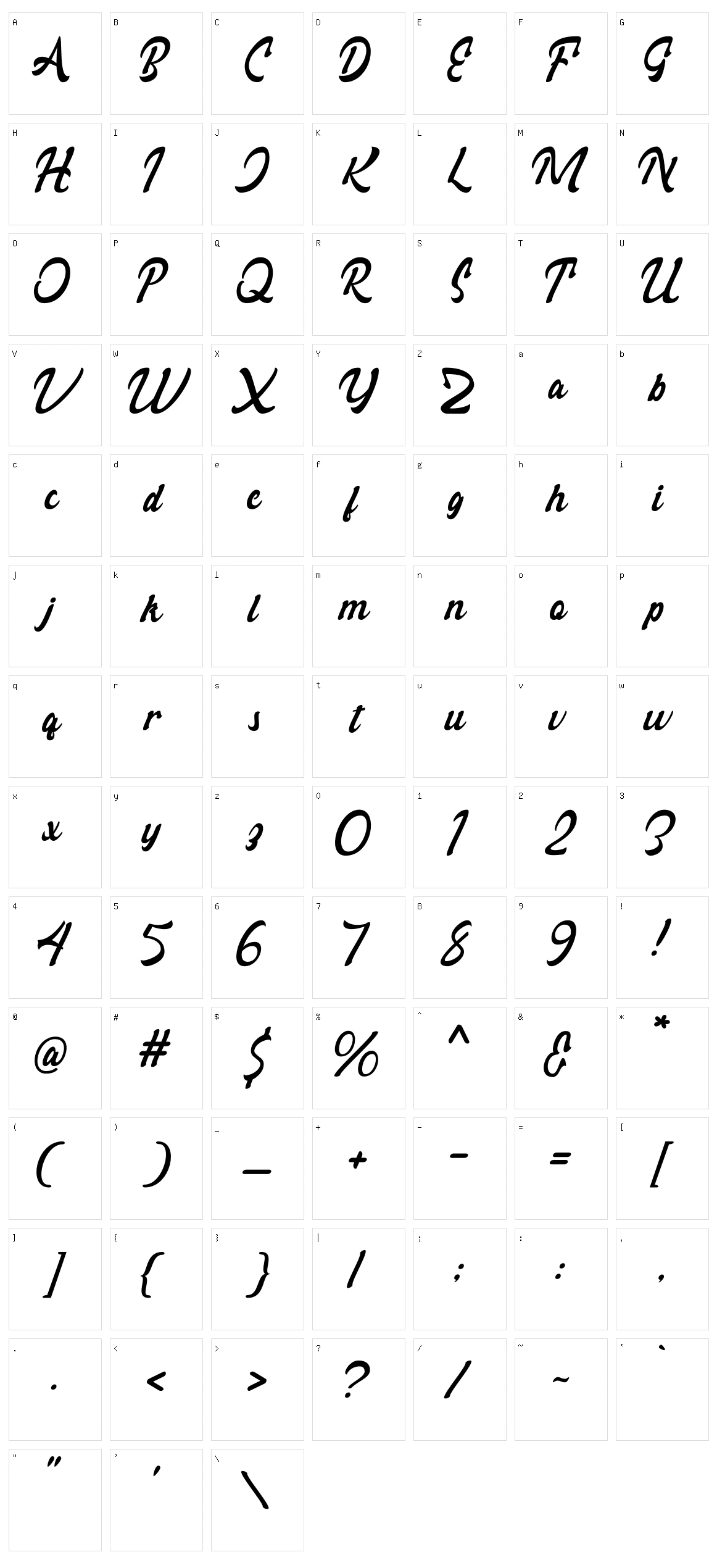Rollade Ballado Character Set