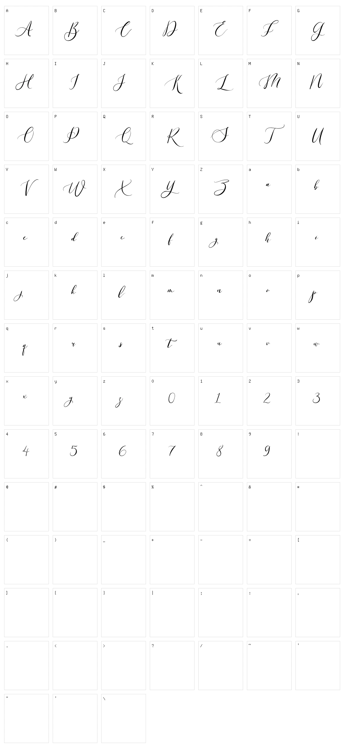 Romantic Sunday Character Set