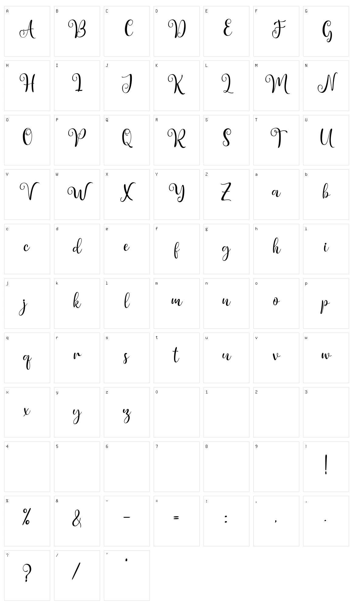 Roseting Character Set