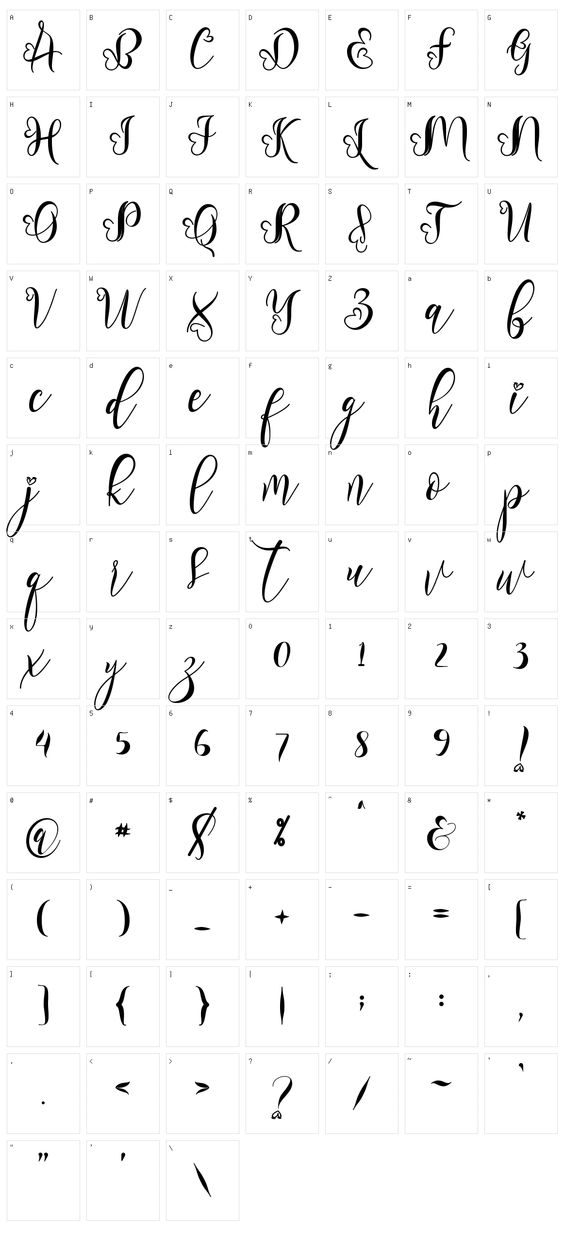 Roshalia Character Set