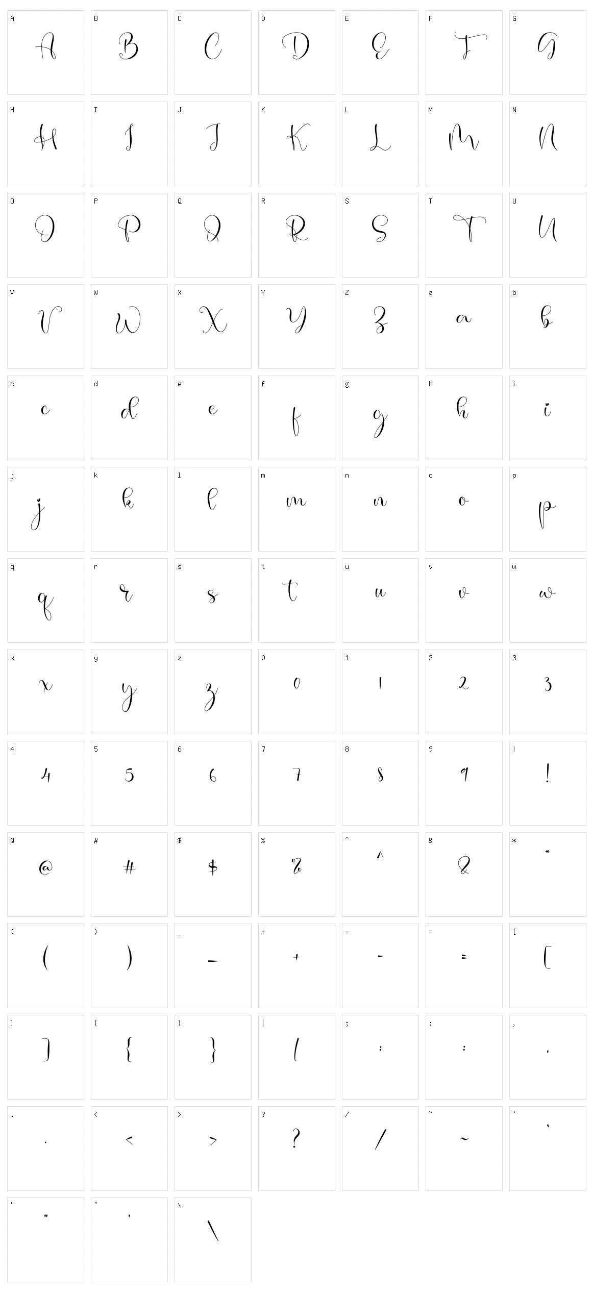 Roshida Character Set