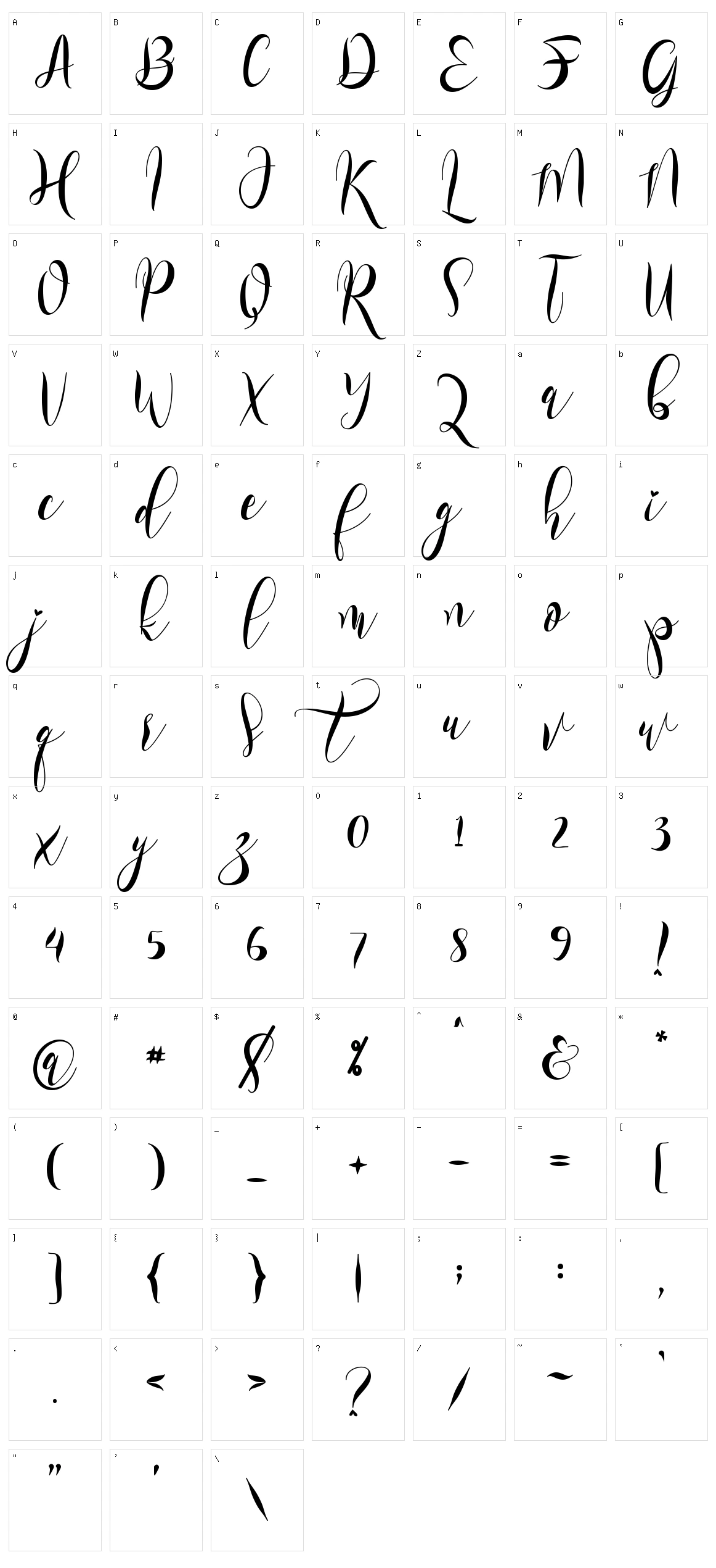 Rossaline Character Set