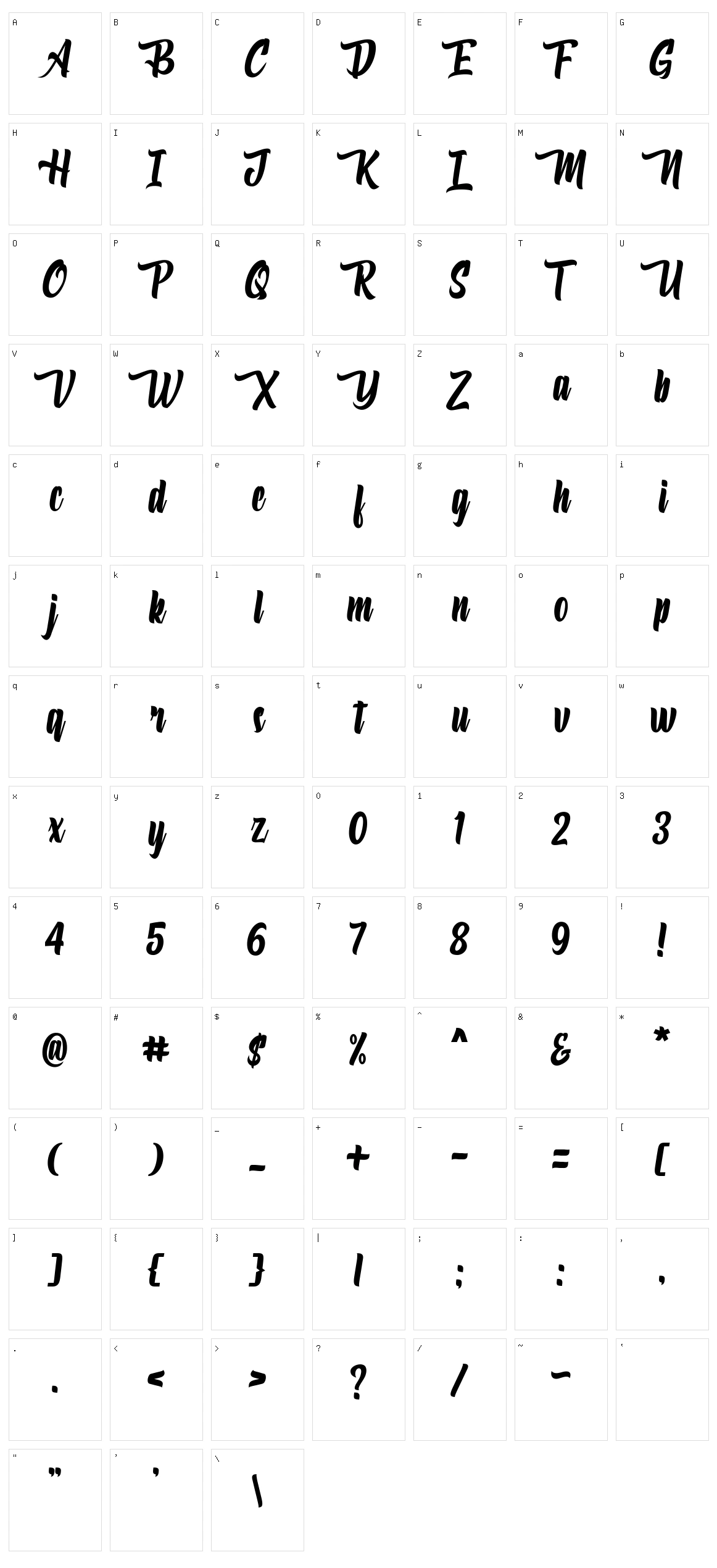 Rostyana Character Set