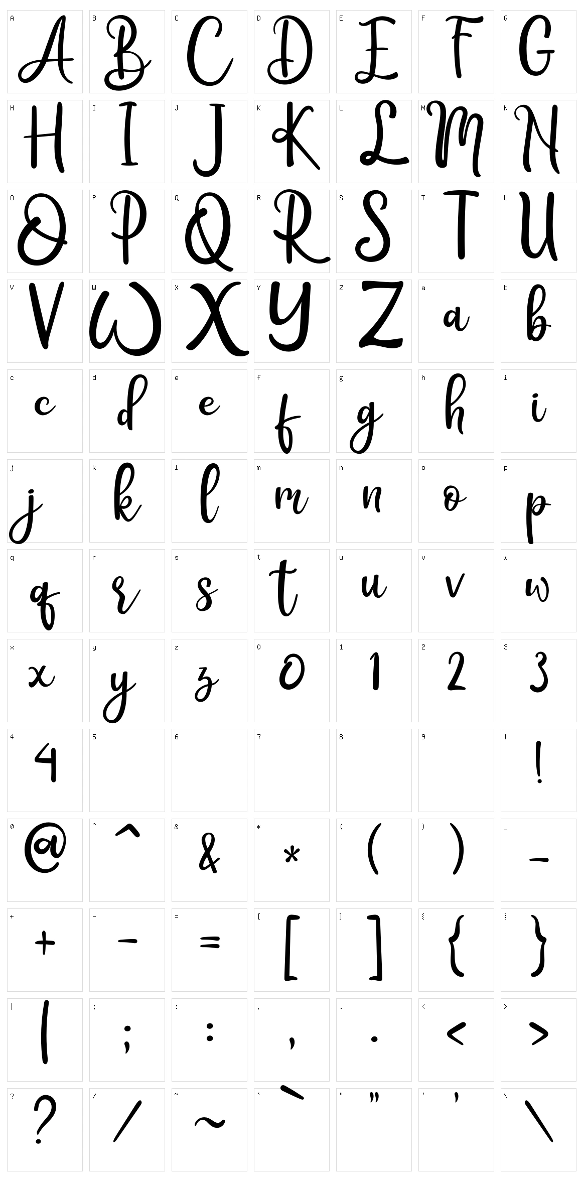 Rothena Character Set