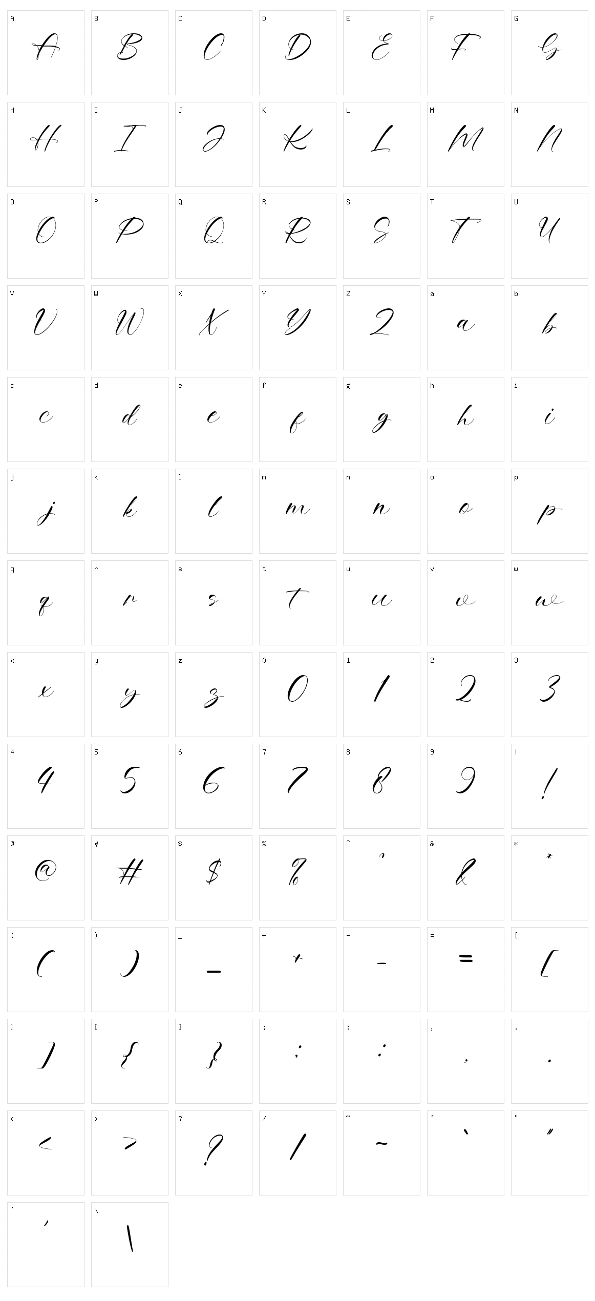 Royalina Character Set