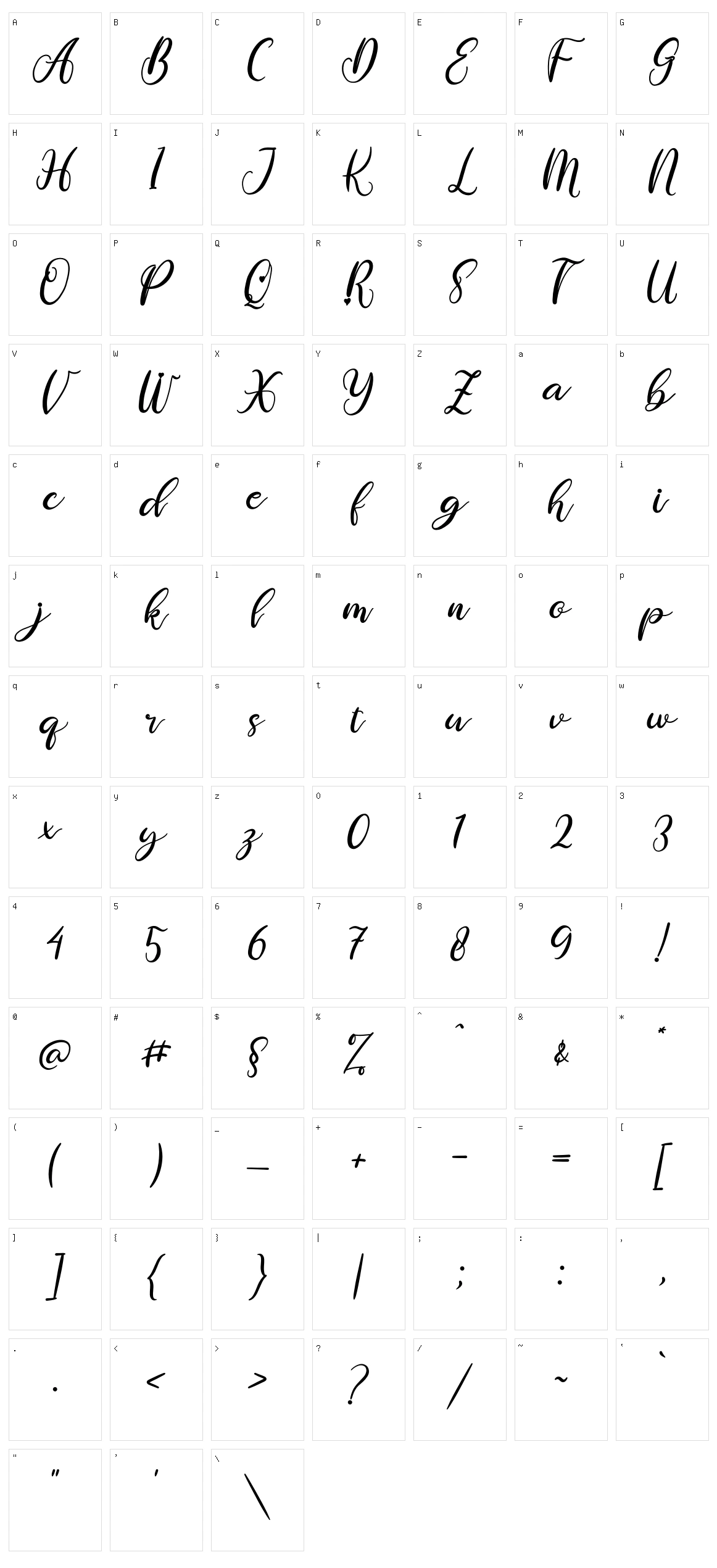Rubie Character Set