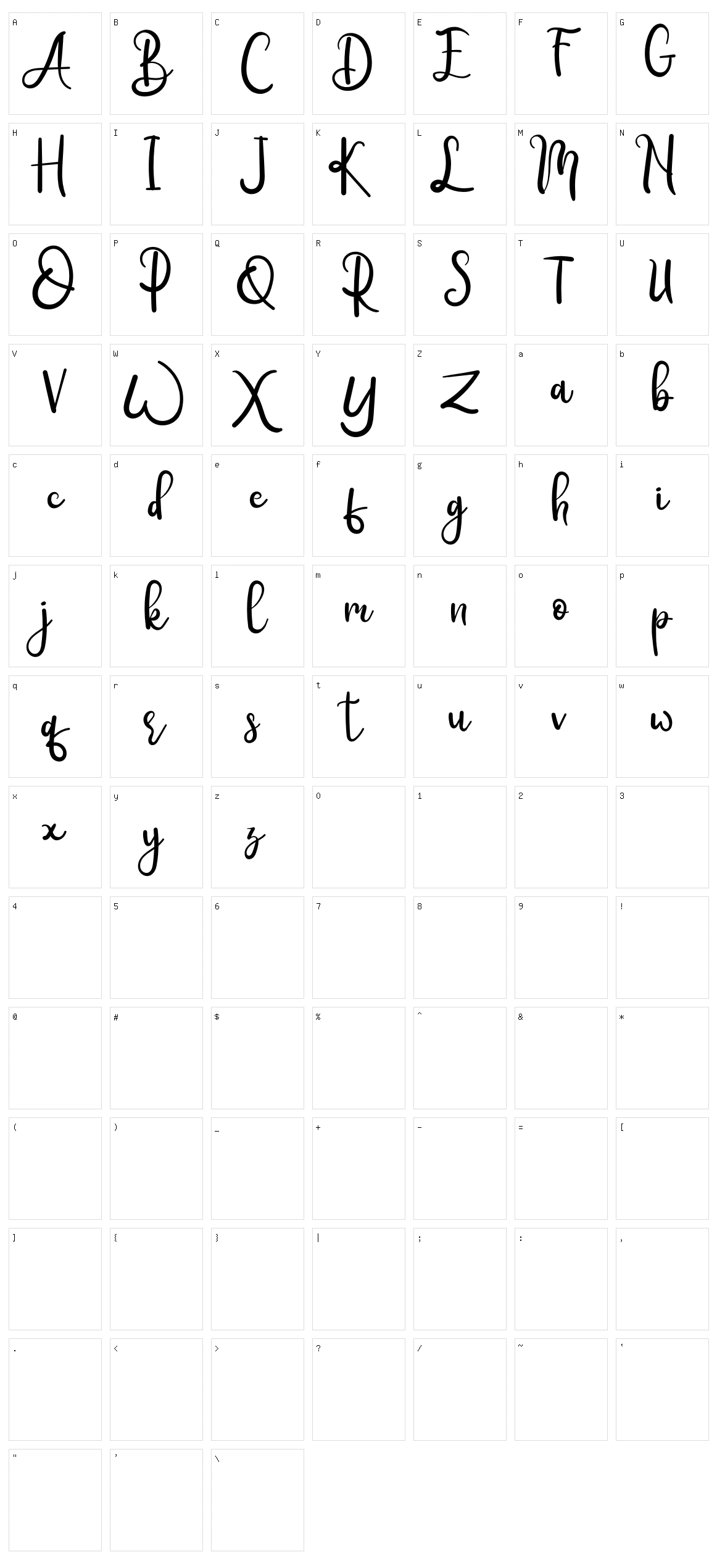 Rumero Character Set