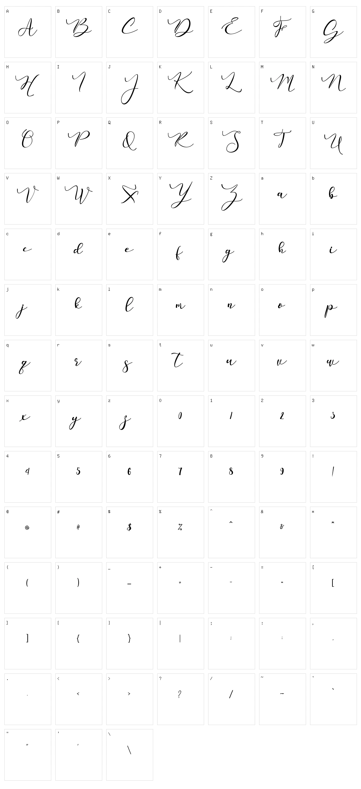 Ruth Daisi Character Set