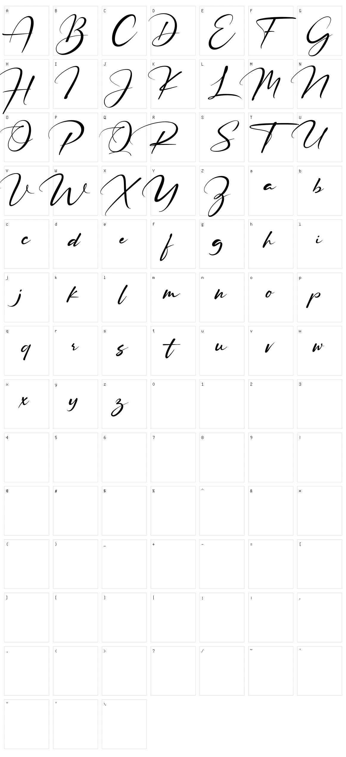 Ruthligos Character Set