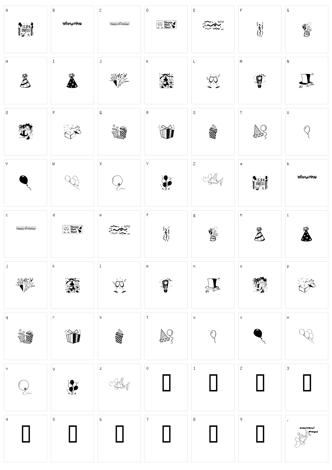 LCR Party Dings Character Set