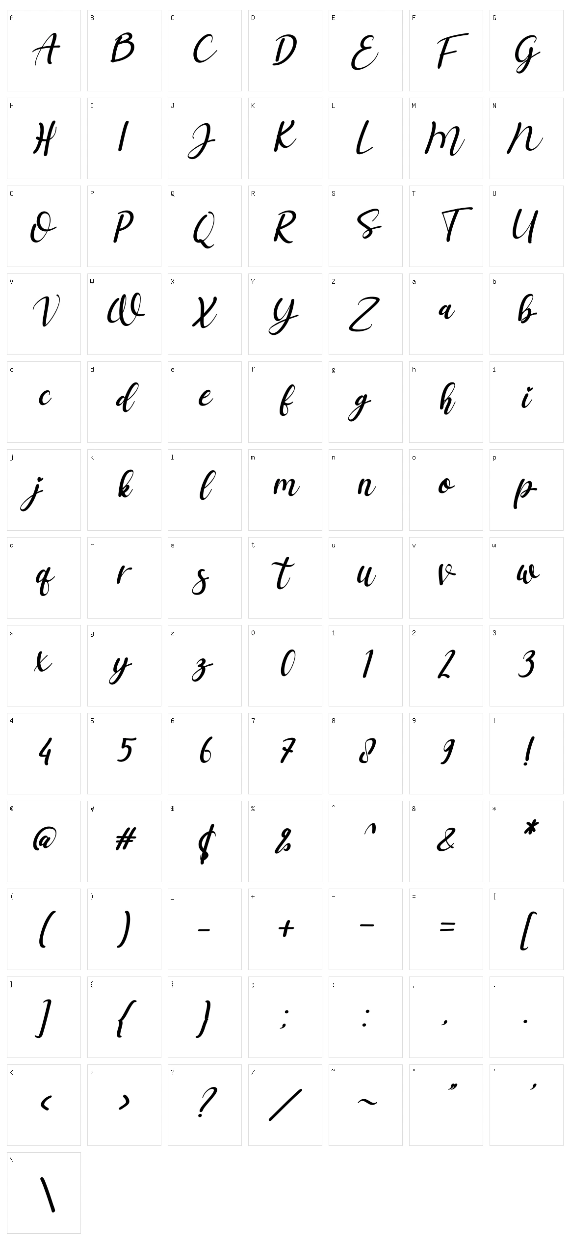 Salista Character Set