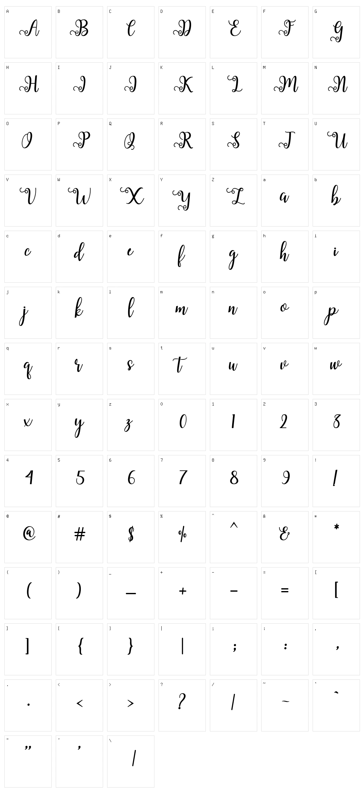 Sallma Character Set