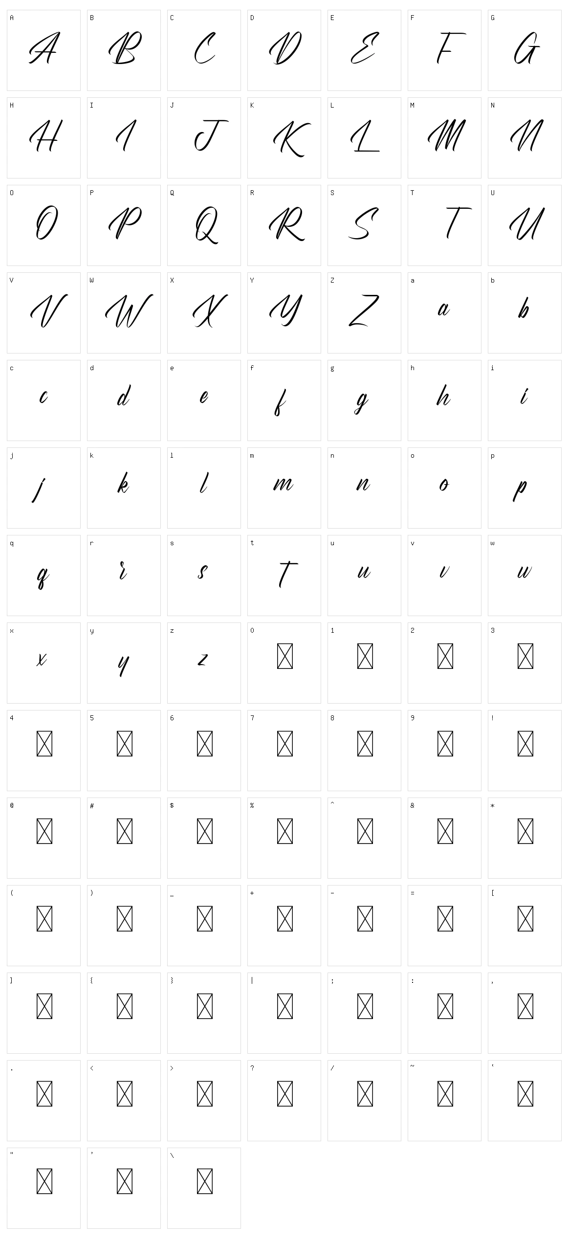 Salvations Character Set