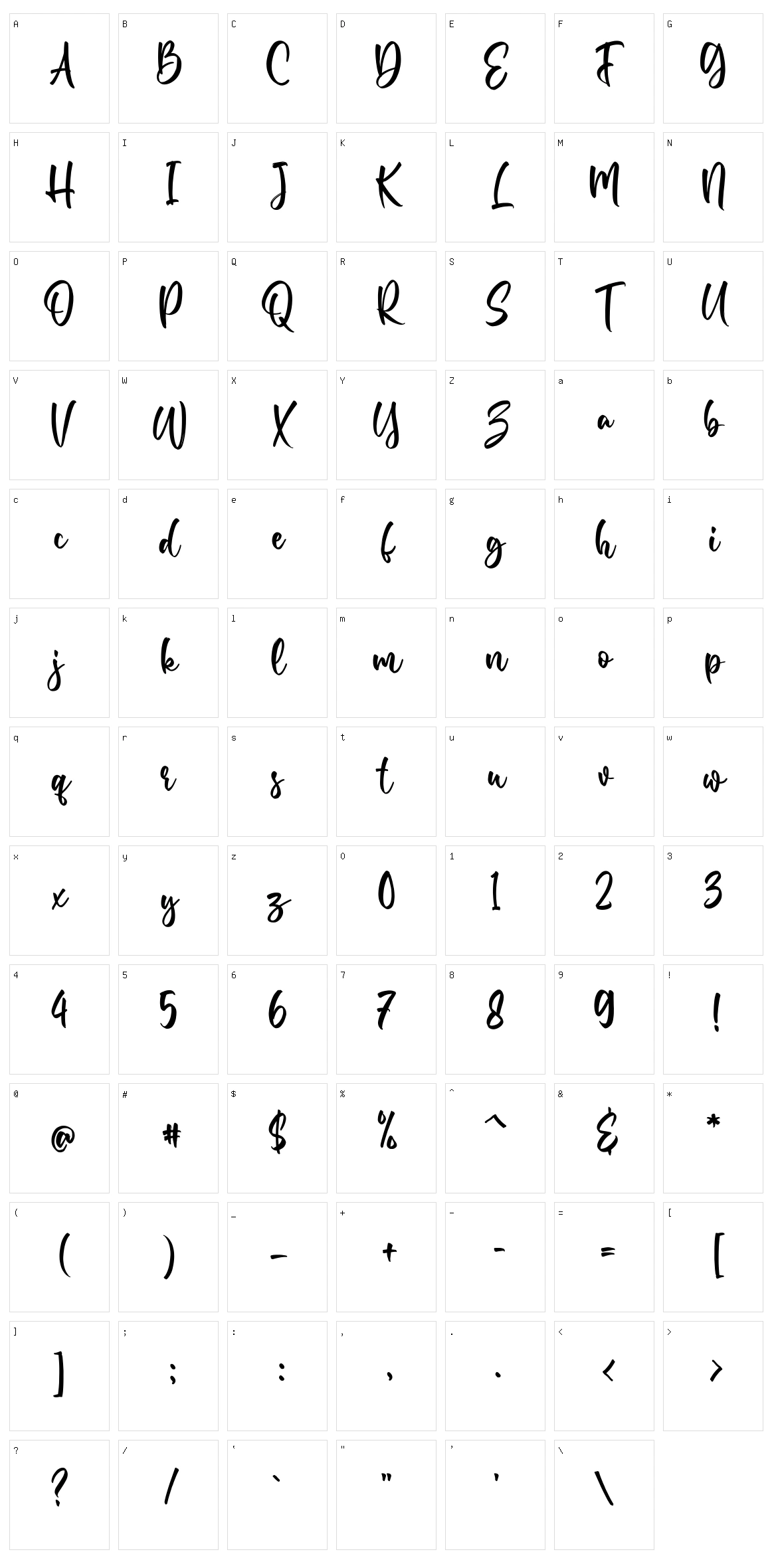 Samberia Character Set